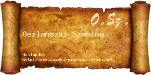 Oszlanszki Szabina névjegykártya